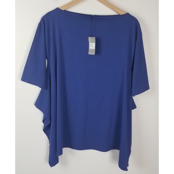 M X Matthildur Tops - M X Matthildur Women's Sz. S/M Boxy Fit Beatrix Trapeze Top In Blue NWT